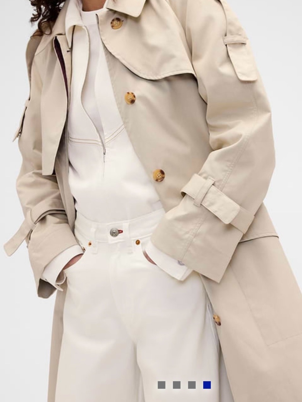GAP Victoria Beckmham khaki new with no tags Trench Coat with Button Details